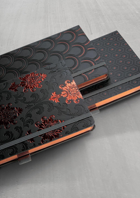 notes A5/kratka Copper BAROQUE grafit - 