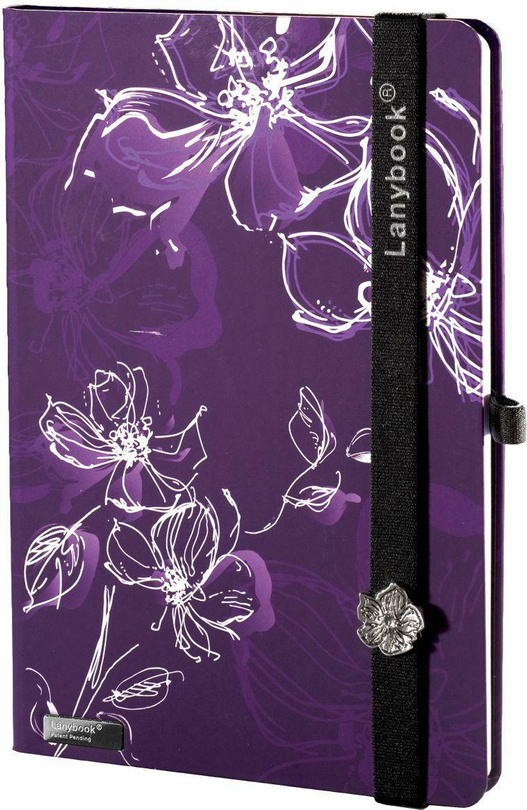 notes A6/gladki Sparkling Flowers+button