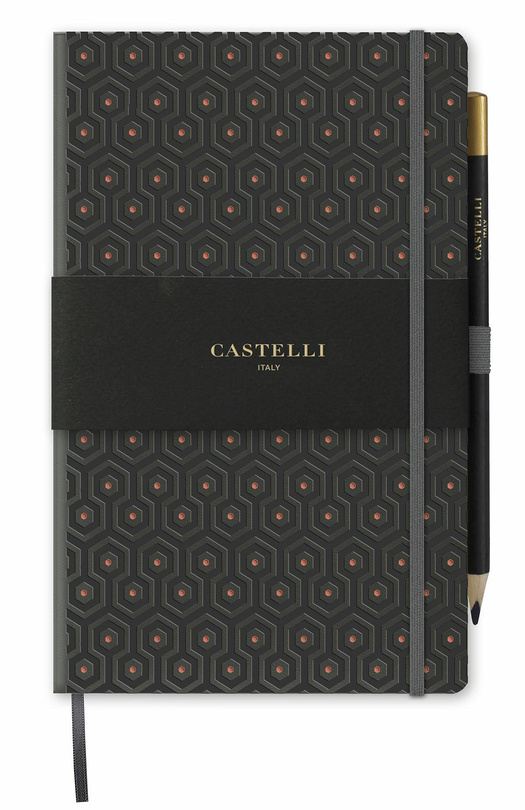 notes A5/kratka Copper HONEYCOMB grafit 