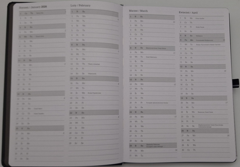 kalendarz tygodniowy B5 PECHINO Lanybook black