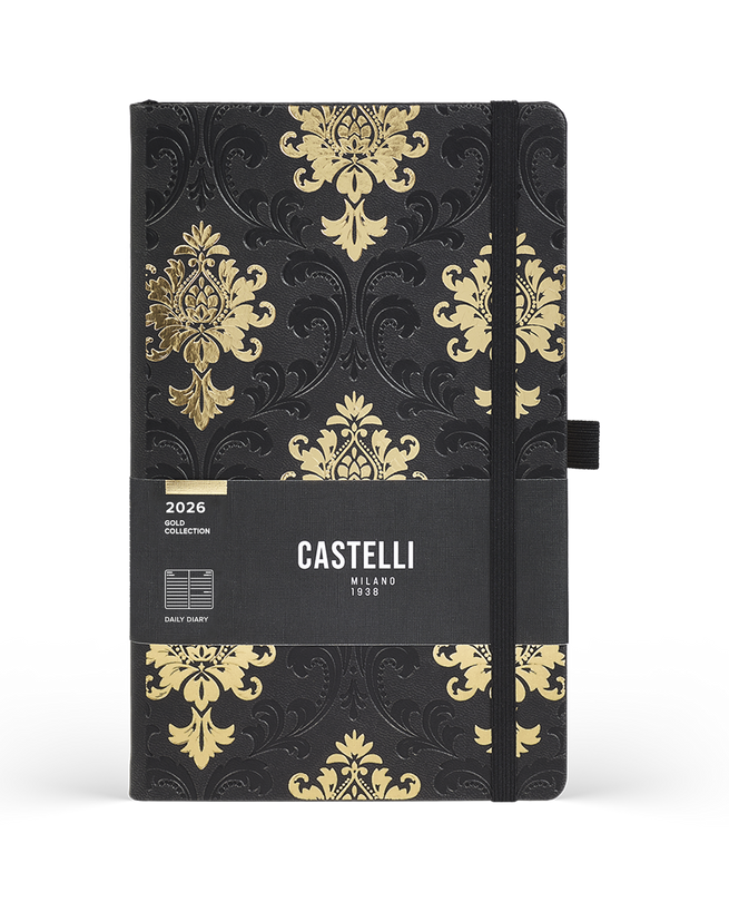 Kalendarz A5 dzienny BAROQUE Gold Castelli      