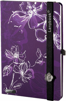 notes A5/kratka Sparkling Flowers+button