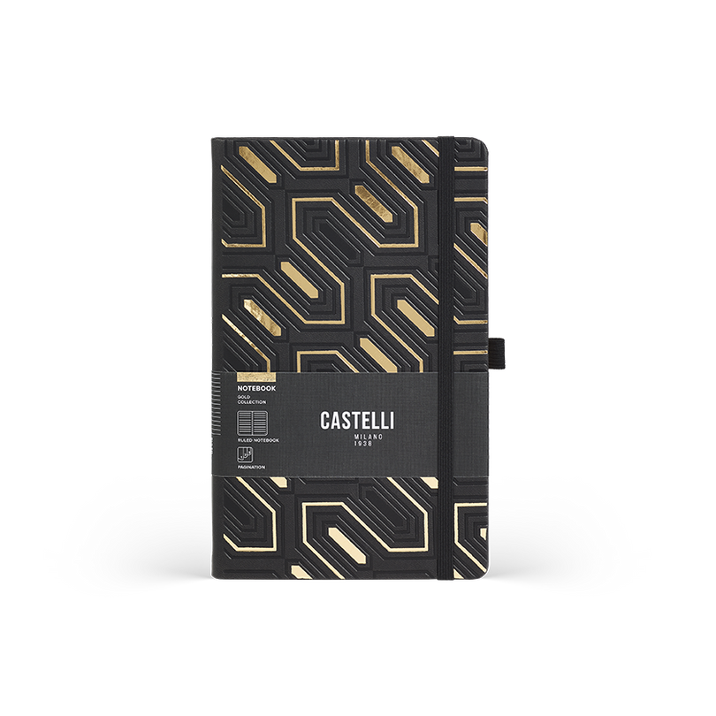 Notes A5 linie OBELISK Gold Castelli