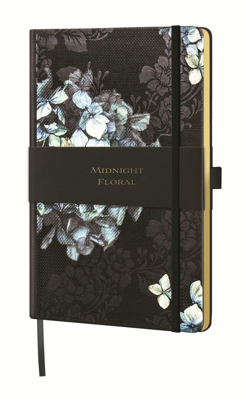 notes A5/linia MIDNIGHT FLORAL hydrangea