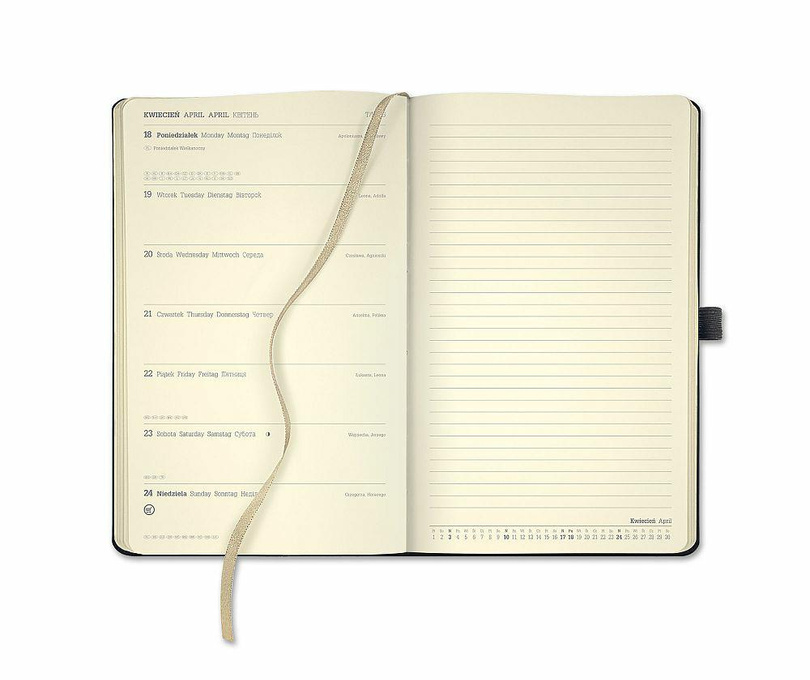 Kalendarz tygodniowy A5 TAGGIA beżowy   