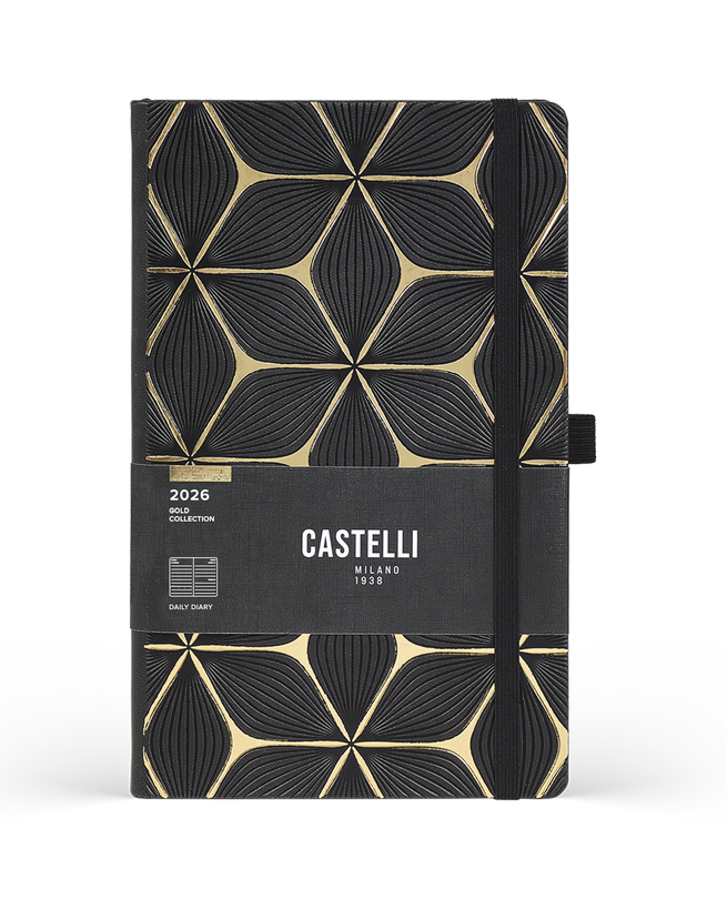 Kalendarz A5 dzienny FLOWER Gold Castelli       