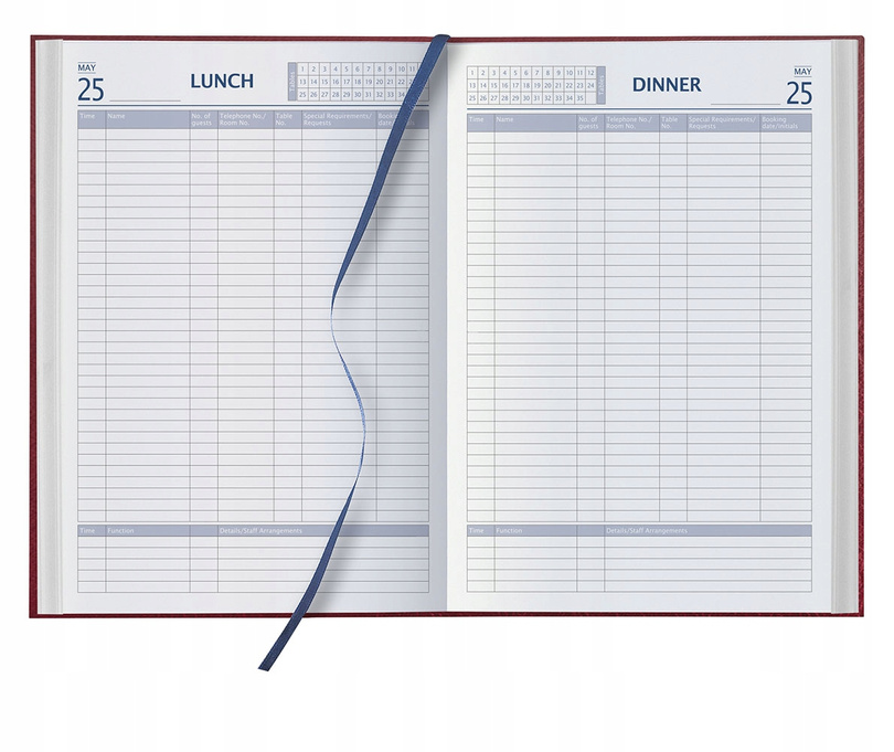 Księga rezerwacji stolików Kalendarz dla restauracji bez roku dzienny A4