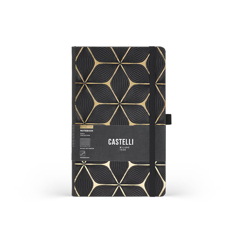 Notes A5 linie FLOWER Gold Castelli