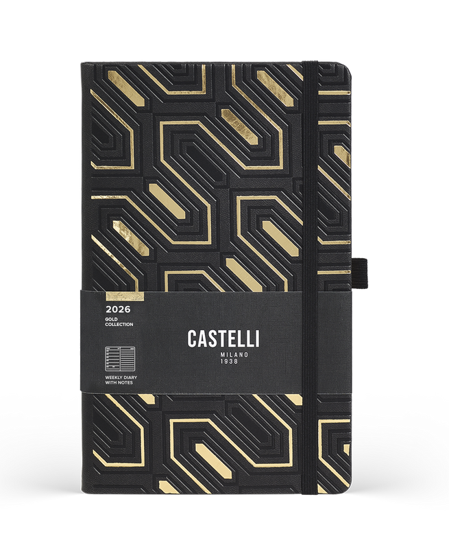 Kalendarz A5 tygodniowy OBELISK Gold     