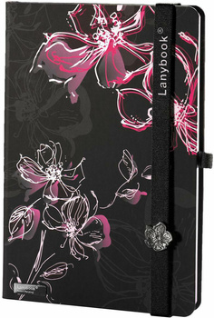 notes A6/kratka Sparkling Flowers+button