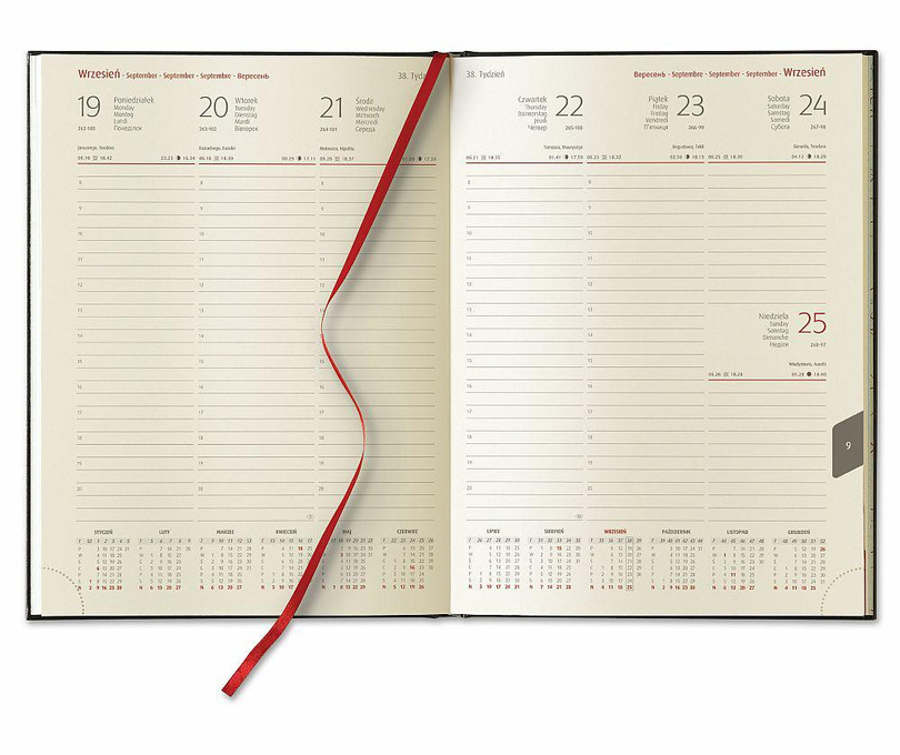 kalendarz tygodniowy A4 NEBRASKA granatowy      