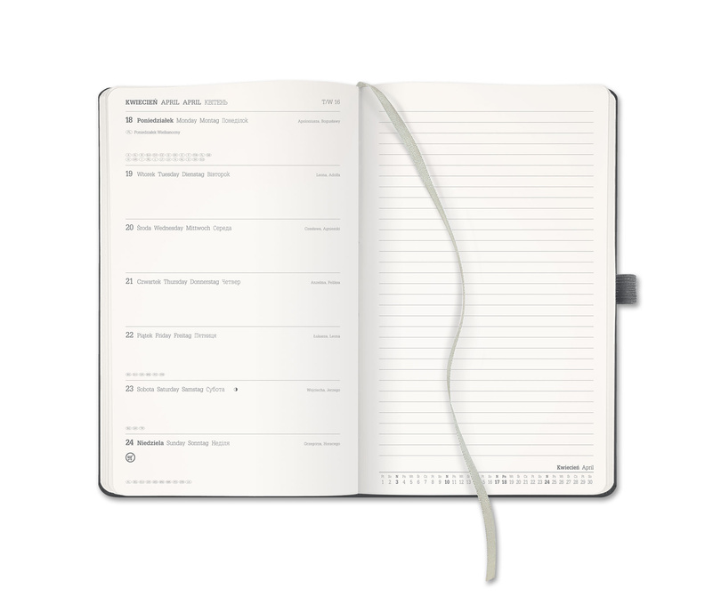 Kalendarz A5 tygodniowy z notatnikiem ARCH Gold Castelli       