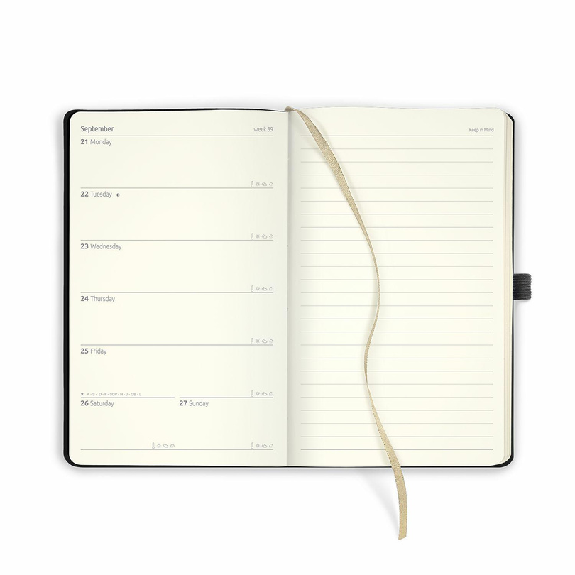 Kalendarz A5 tygodniowy OBELISK Gold     