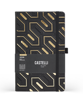 Kalendarz A5 dzienny OBELISK Gold Castelli