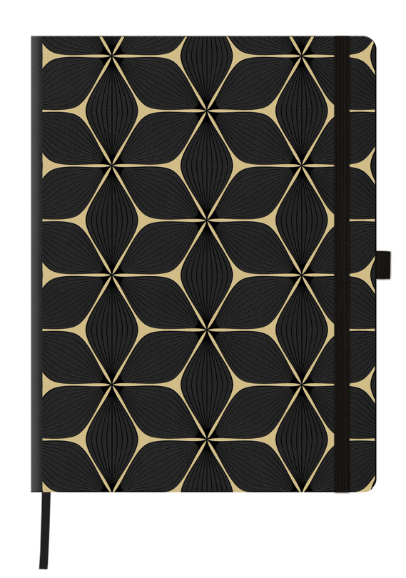 Kalendarz B5 tygodniowy z notatnikiem FLOWER Gold Castelli       